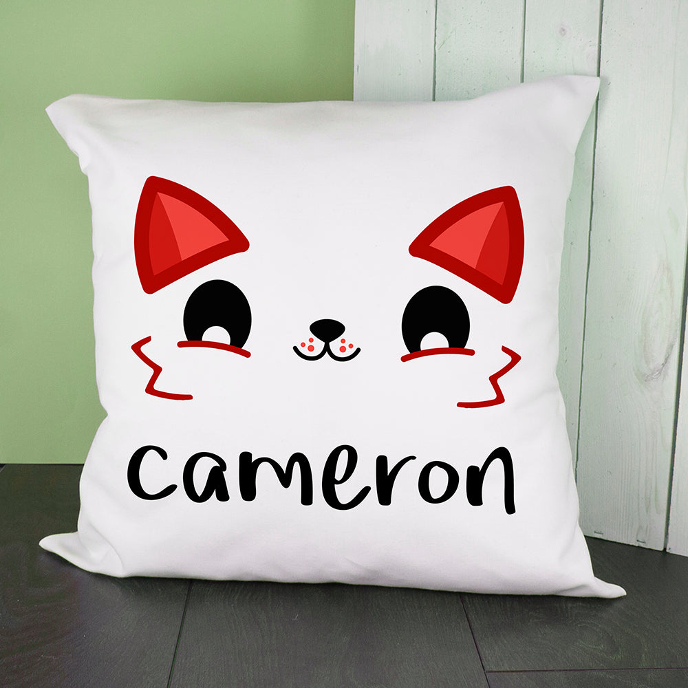 Personalised Cute Fox Eyes Cushion Cover - treat-republic