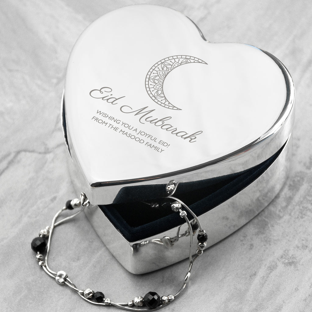 Personalised Eid Mubarak Heart Trinket Box - treat-republic
