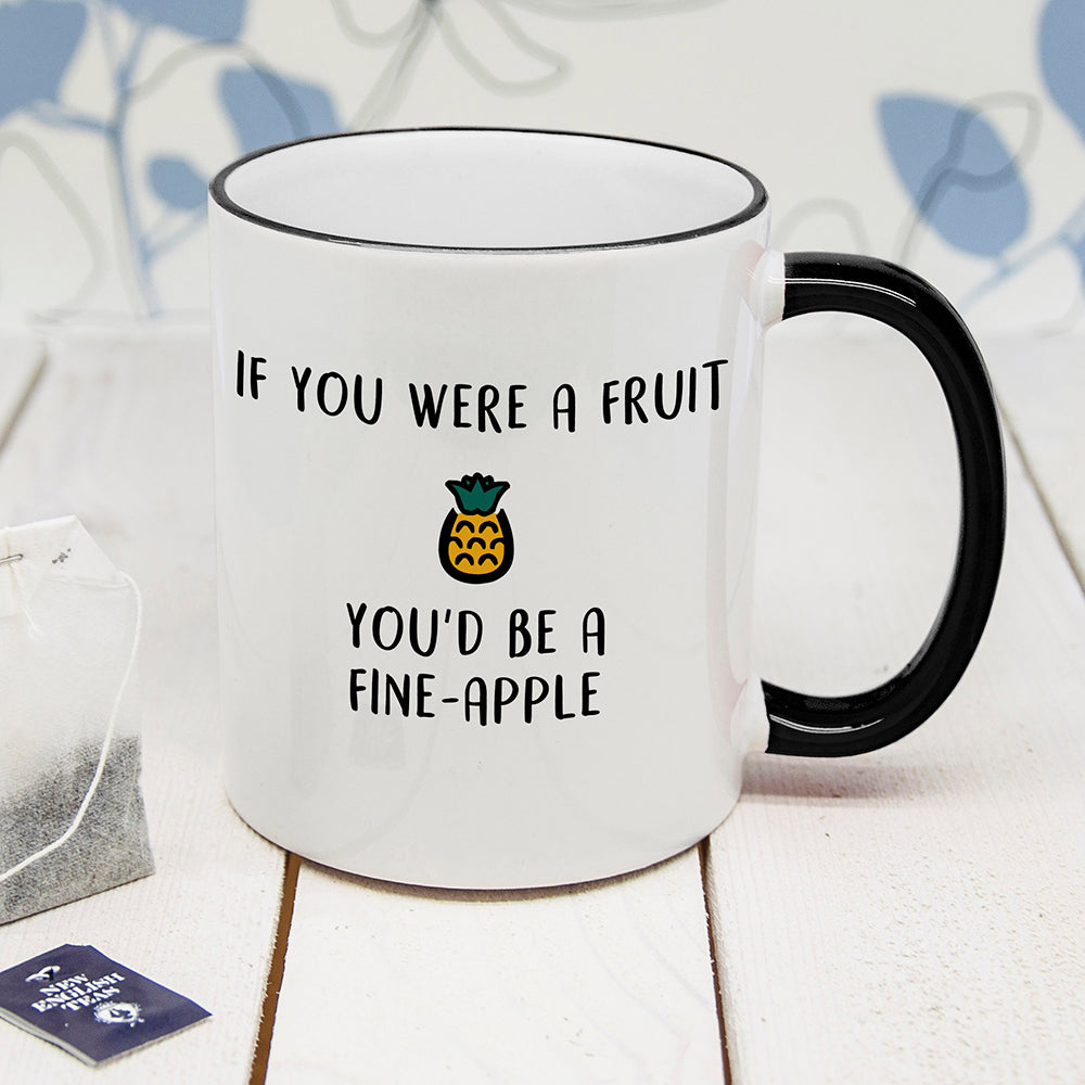 Personalised Fine-Apple Black Rimmed Mug - treat-republic
