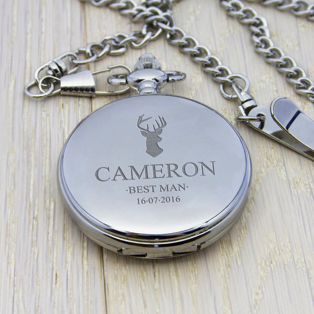 Personalised Groomsman Icon Collection Pocket Watch - treat-republic