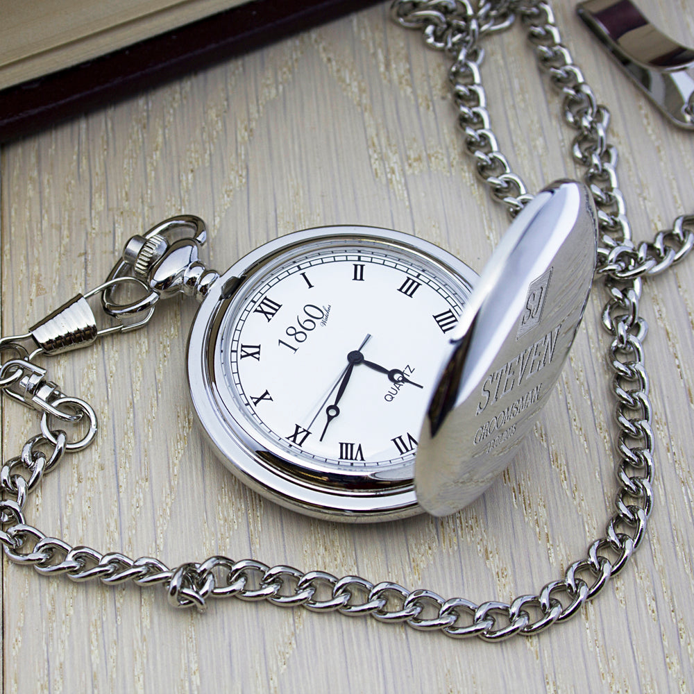 Personalised Groomsman Monogram Collection Pocket Watch - treat-republic