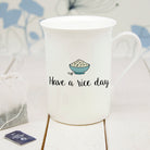 Personalised Have A Rice Day Bone China Mug - treat-republic