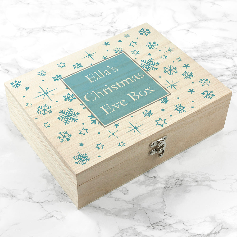 Personalised Ice Blue Snowflake Christmas Eve Box - treat-republic