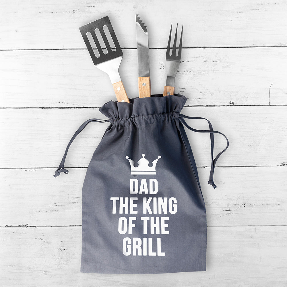 Personalised King Of The Grill BBQ Tools Set - treat-republic