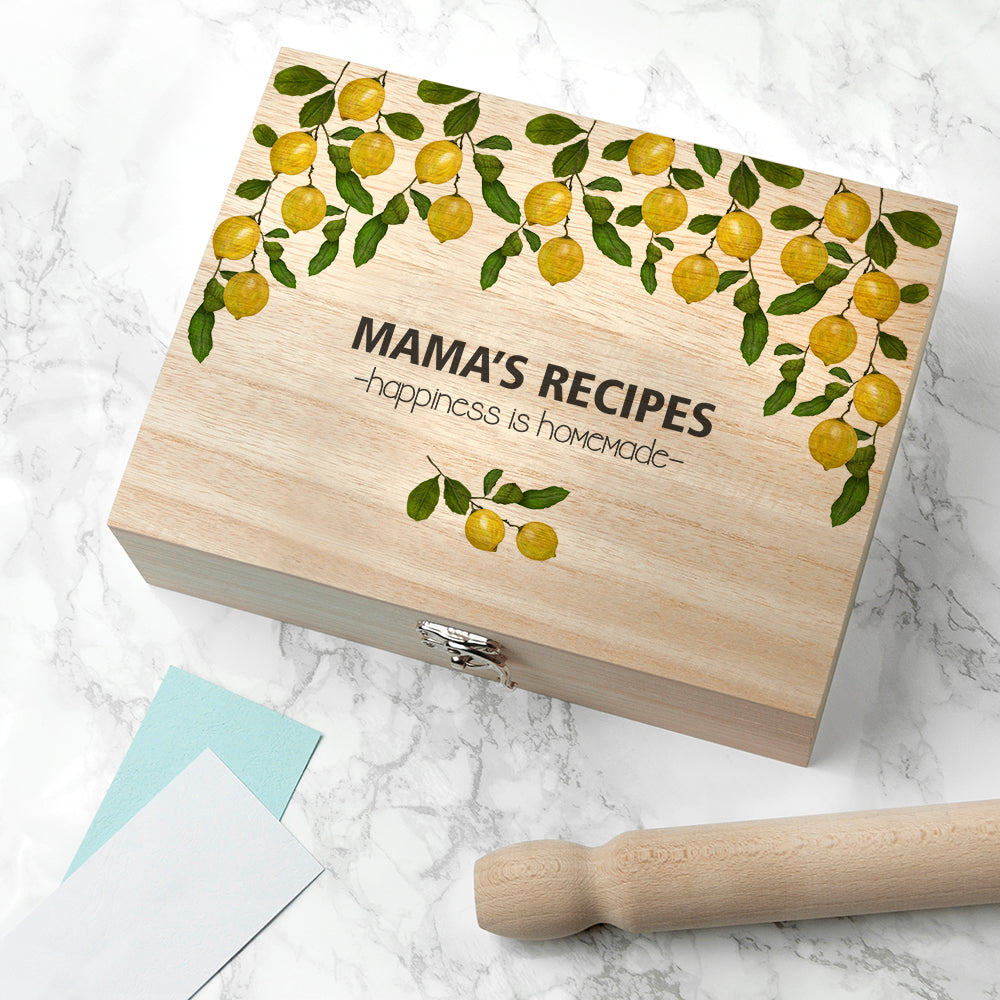 Personalised Lemon Grove Recipe Box - treat-republic