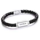 Personalised Mens Leather Bracelet - treat-republic