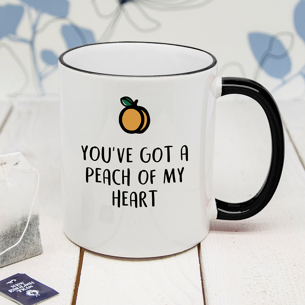 Personalised Peach Of Me Black Rimmed Mug - treat-republic
