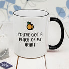 Personalised Peach Of Me Black Rimmed Mug - treat-republic
