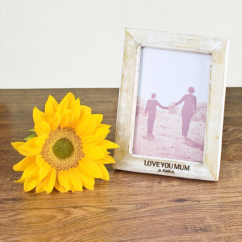 Personalised Photo Frame with White Wood Effect - treat-republic