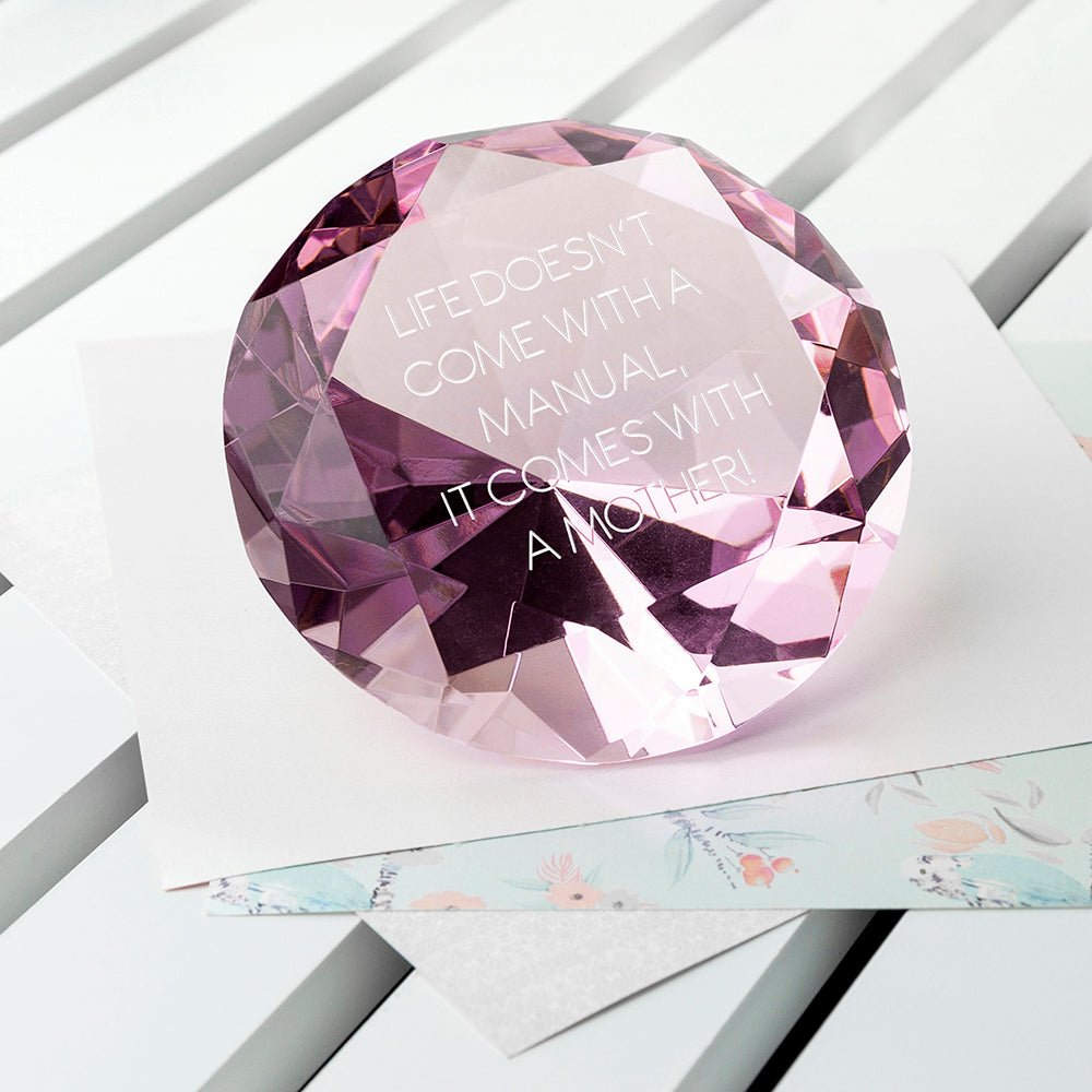 Personalised Pink Diamond Paperweight - treat-republic