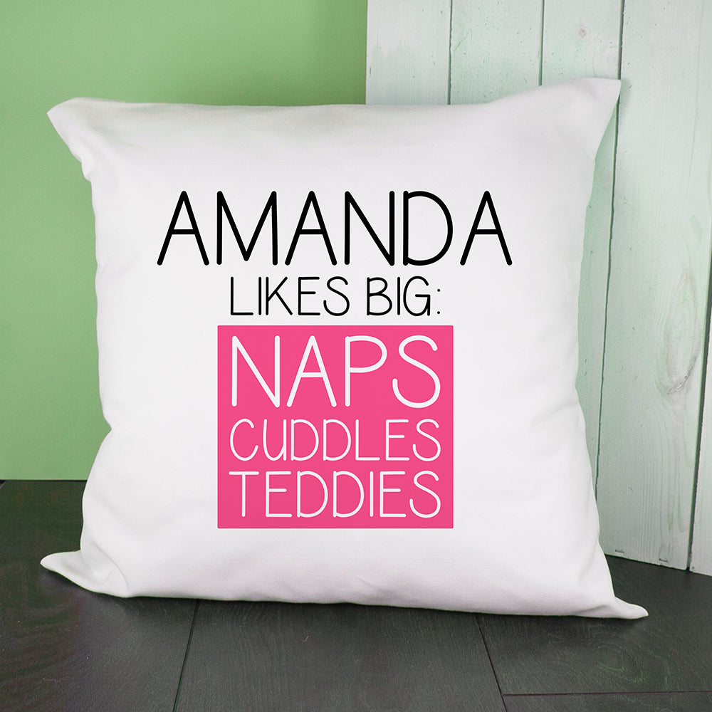 Personalised Pink This Baby Likes Cushion Cover - treat-republic