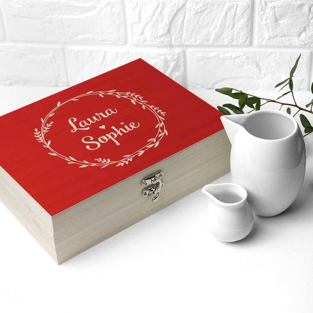 Personalised Romantic Wreath Tea Box - treat-republic