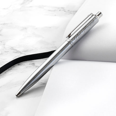 Personalised Sheaffer Brushed Chrome Pen - treat-republic