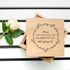 Personalised Thank You Mum Oak Photo Cube - treat-republic