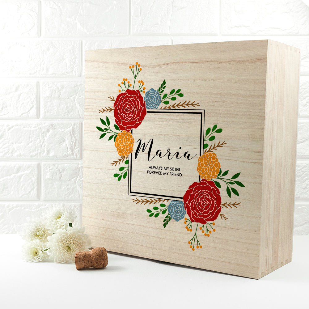 Personalised Vibrant Flower Frame Bridesmaid Box - treat-republic
