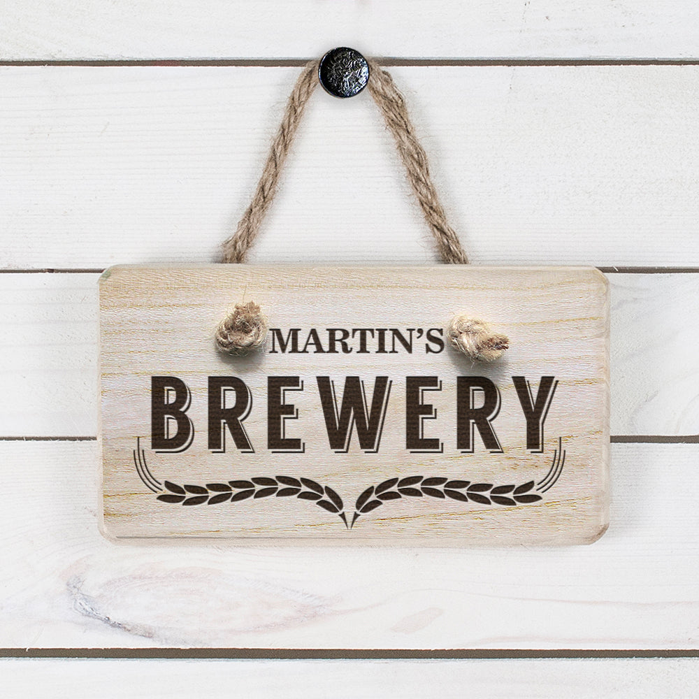 Personalised Wooden Home Brewery Sign - treat-republic