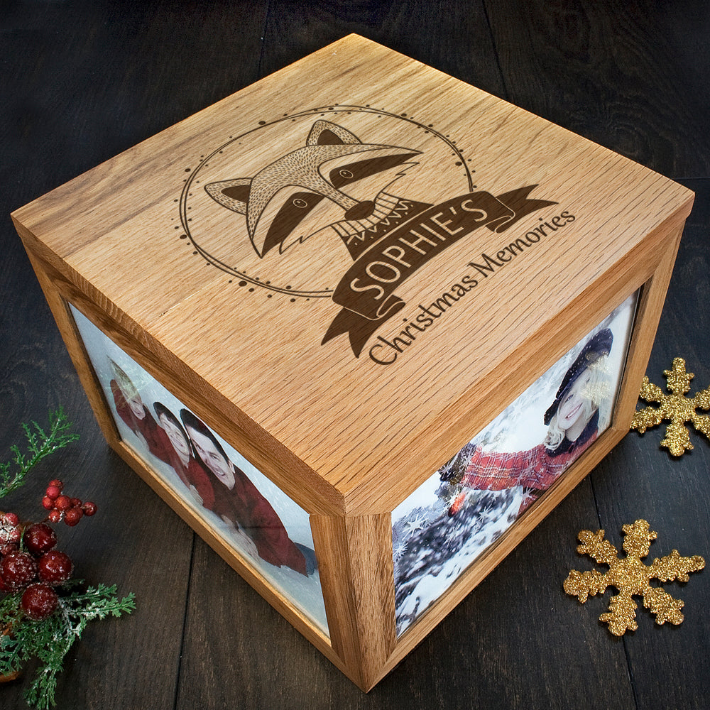 Personalised Woodland Raccoon Christmas Memory Box - treat-republic