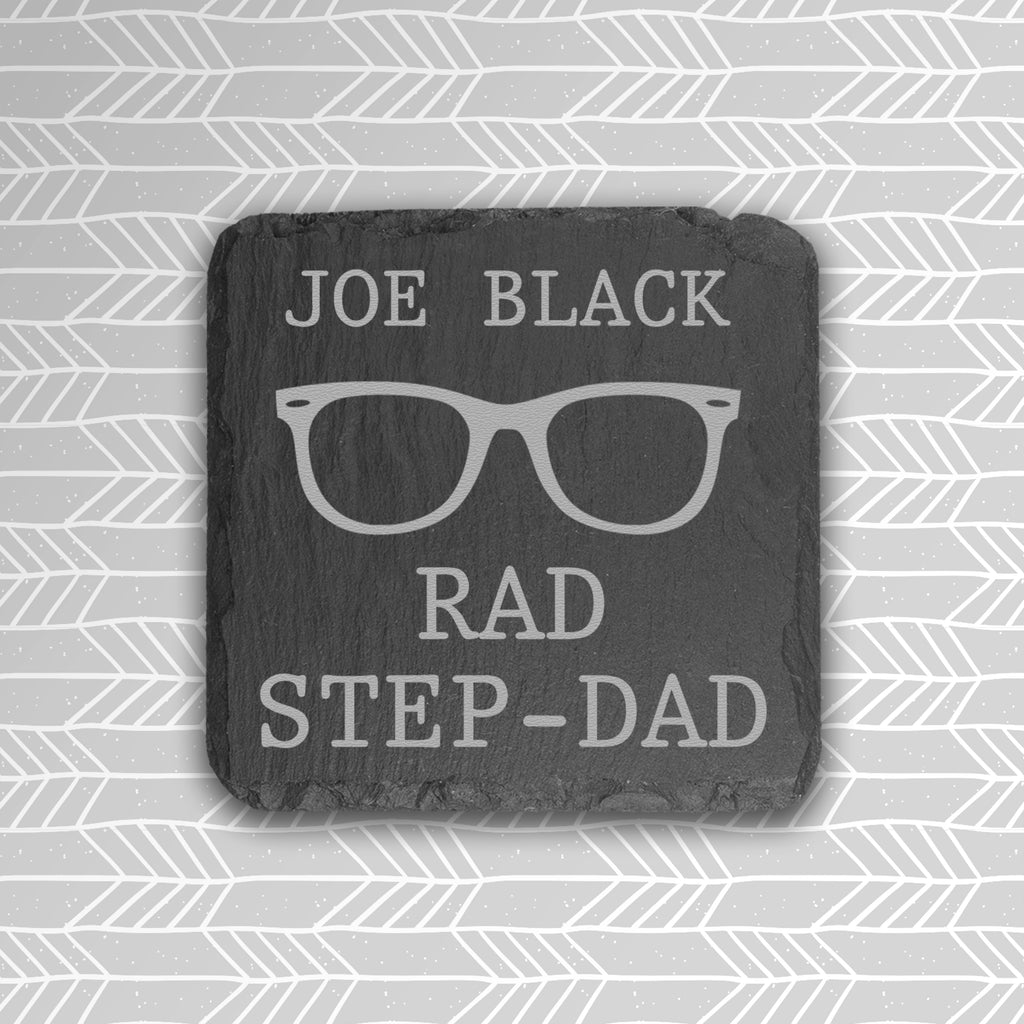 Rad Step-Dad Square Slate Keepsake - treat-republic