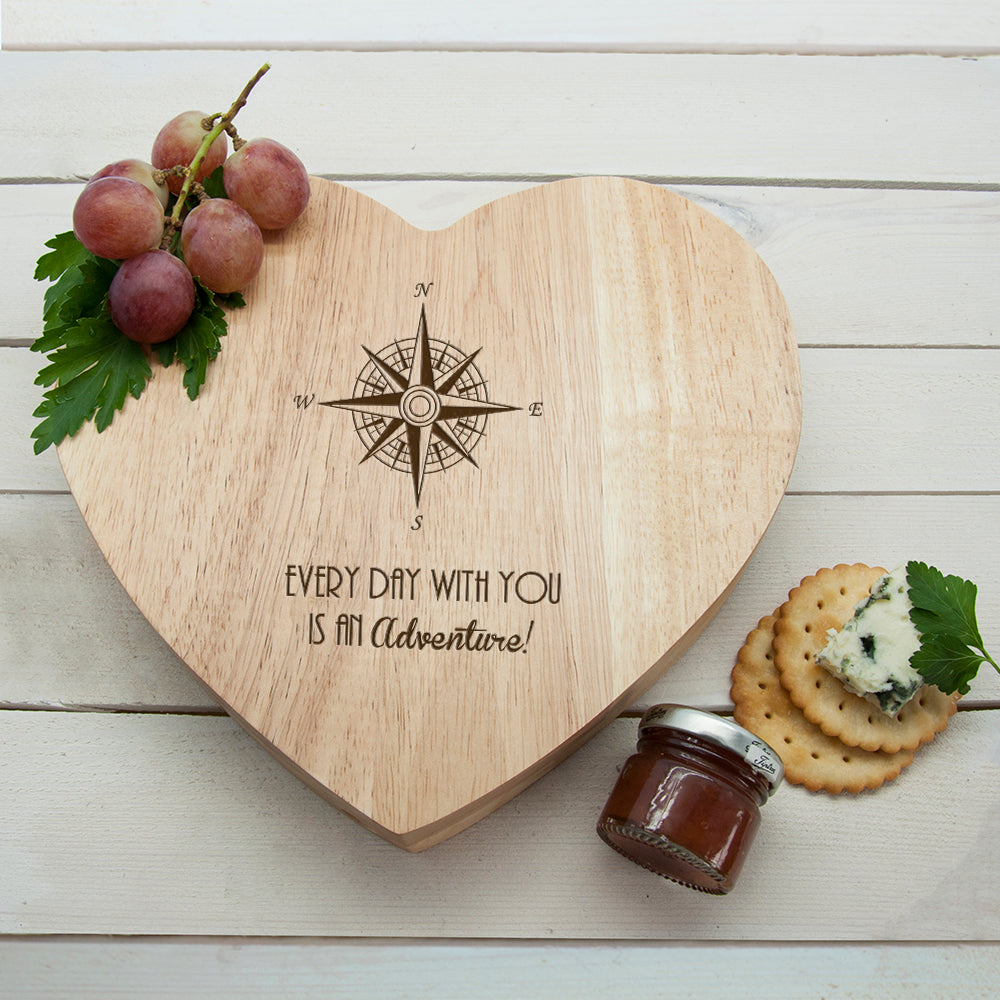 Romantic Compass Heart Cheese Board - treat-republic