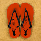 Stag Design Personalised Flip Flops in Orange - treat-republic