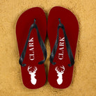 Stag Design Personalised Flip Flops in Red - treat-republic