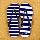 Striped Personalised Flip Flops in Blue - treat-republic
