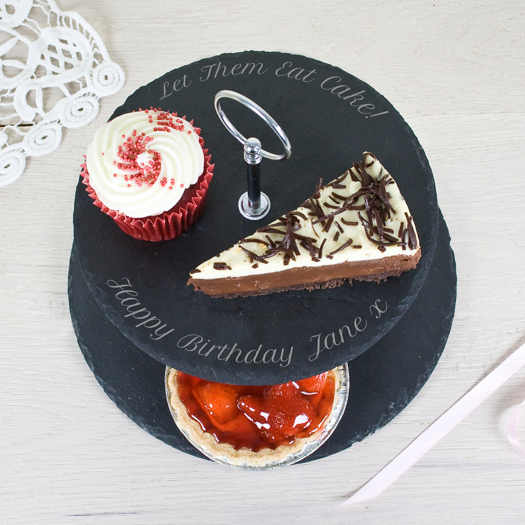 Two Tiered Slate Cake Stand - treat-republic