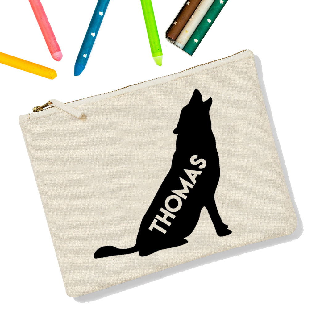Wolf Personalised Zipup Pencil Case - treat-republic