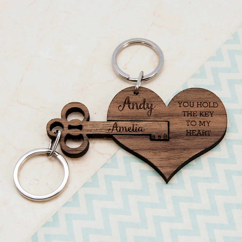 You Hold The Key To My Heart Keyring Set Of Two - treat-republic